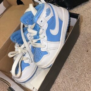 Jordan Kids Blue and White High-Top Sneakers